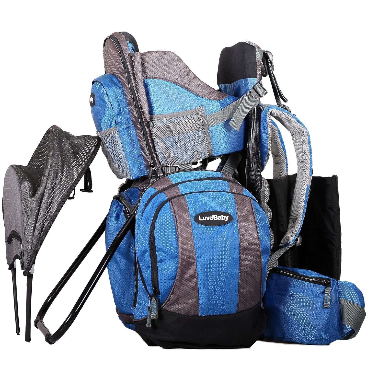 Hiking Baby Carrier Backpack - Comfortable Toddler/Baby Backpack Carrier System with Diaper Change Pad, Insulated Pocket + Rain and Sun Hood to Protect Your Child