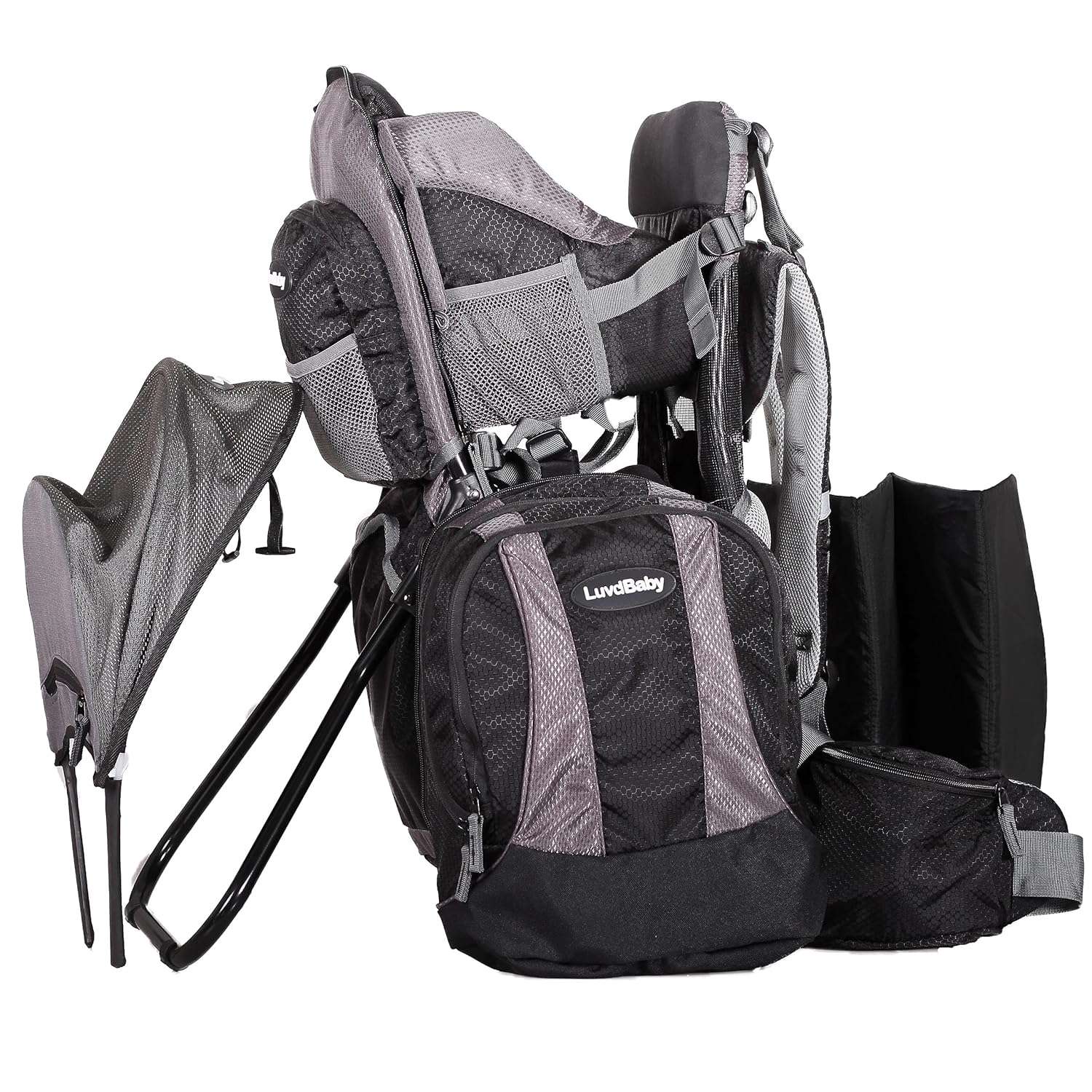 Hiking Baby Carrier Backpack - Comfortable Toddler/Baby Backpack Carrier System with Diaper Change Pad, Insulated Pocket + Rain and Sun Hood to Protect Your Child
